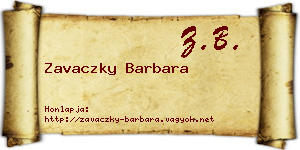 Zavaczky Barbara névjegykártya