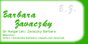 barbara zavaczky business card